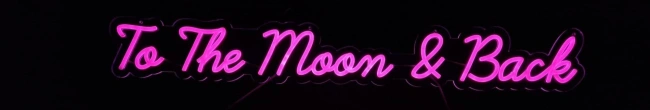 Neonski natpis - To the moon and back